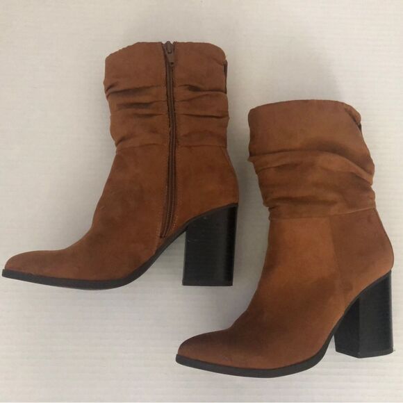 APT. 9 Fabiola Women’s Fashion Slouchy Boots Brown Mid Shalf 3” Heel Siz… - Picture 3 of 8